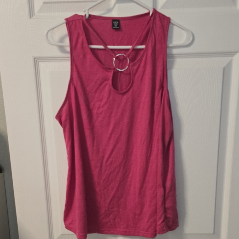 SHEIN Pink Tank Top with Ring Detail